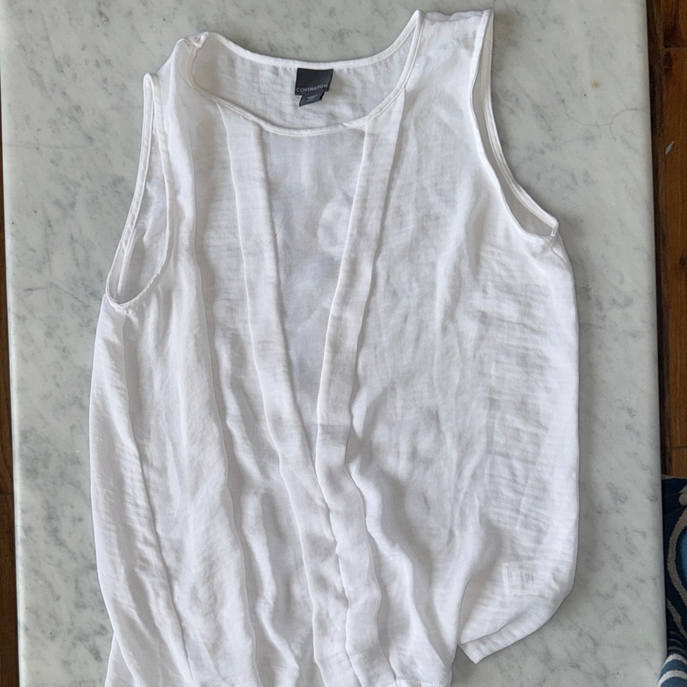 Covington White Sleeveless Tank Top